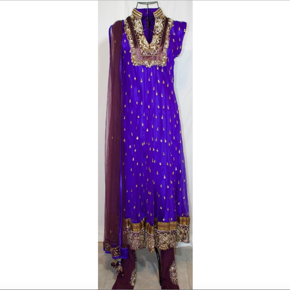 Blue Indigo Bridal Stone work Salwar Suit